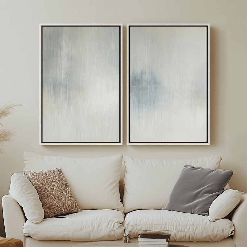 Art mural encadré sur toile, rétro muraux abstraits pour chambre à coucher, H 24 po x l 16 po, Blanc