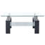 Table basse Table basse contemporaine en verre trempé et mélamine gris et transparent-13144630