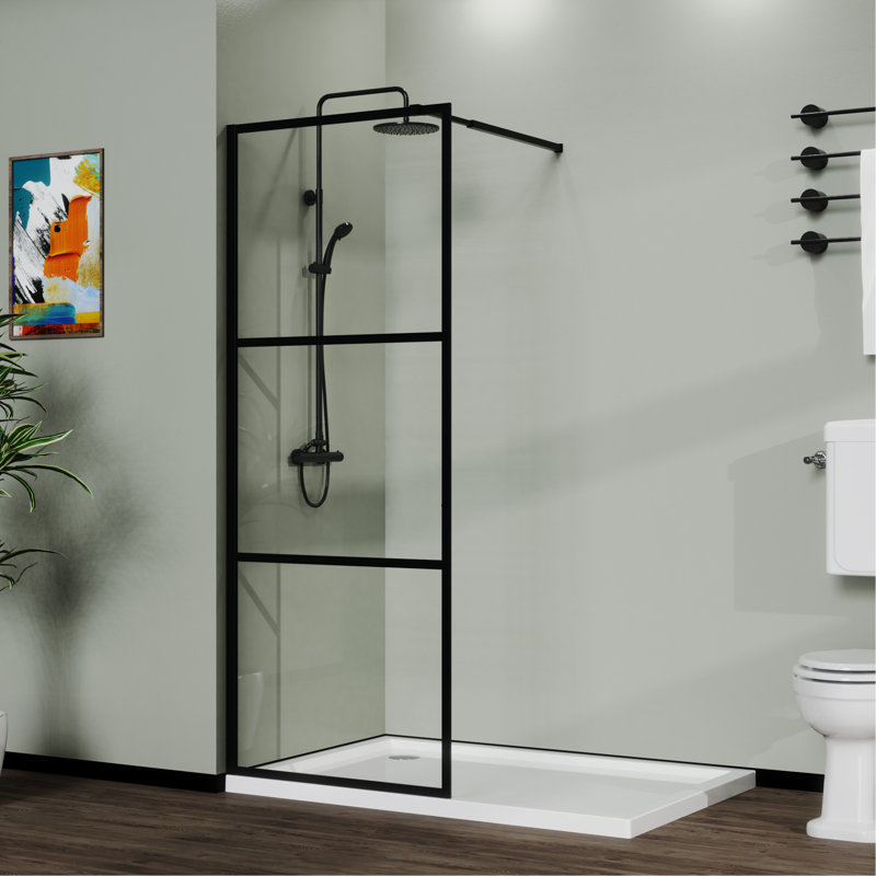 Pièce de style moustiquaire avec porte de douche 34 po, 3 panneaux