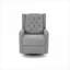 Fauteuils inclinables, fauteuil oscillant pivotant à mouvement manuel avec capitonnage à losanges | Tissu gris foncé-1085864211