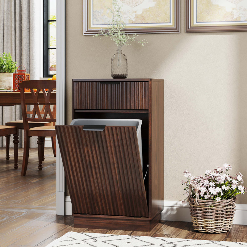 Armoire à poubelle inclinable 10 gallons Woodgrain, Noyer
