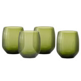 Fortessa Estiva Glass, 17.5 Ounce Tall Tumbler (Set of 4), Textured Clear