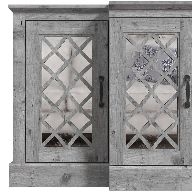  Perrault Traditional 4 Door Accent 60.4'' W Sideboard with Cutout Doors, Mexican Gray, Diamora