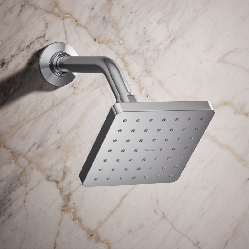 Pomme de douche carrée à fonction unique Parallel, pomme de douche avec un jet, 2,5 gallons par minute, Chrome poli