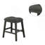Tabouret de comptoir rembourré en tissu de lin, gris foncé (ensemble de 2)
