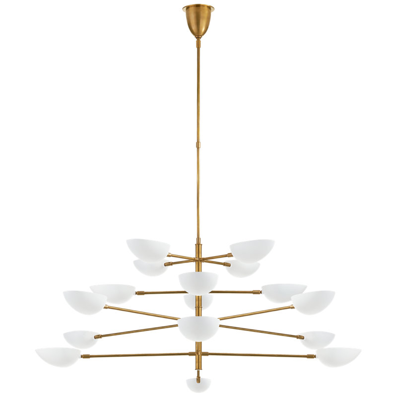 AERIN Graphic Grande Four-Tier Chandelier, White