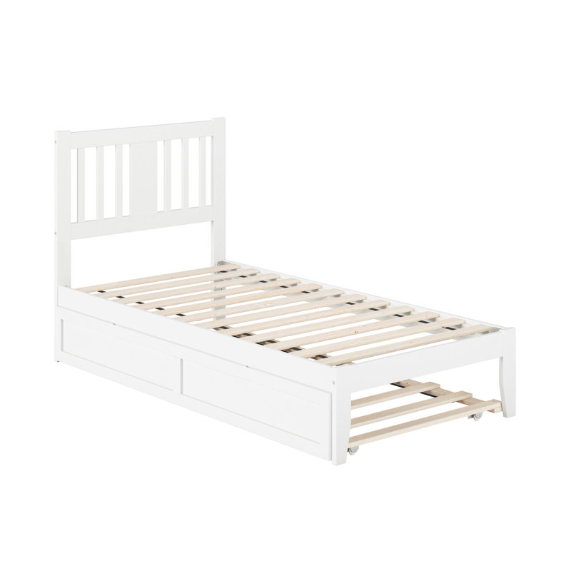 Zosia Solid Wood Storage Platform Bed, Twin, White