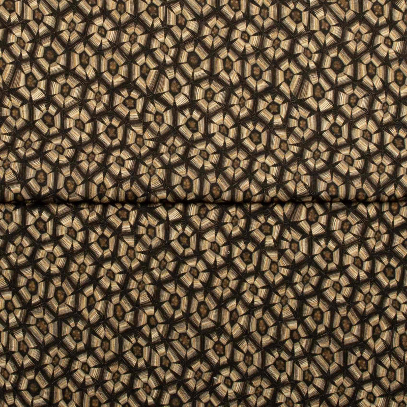 Linen Fabric Ottoman, Thanda Tortoise Silver