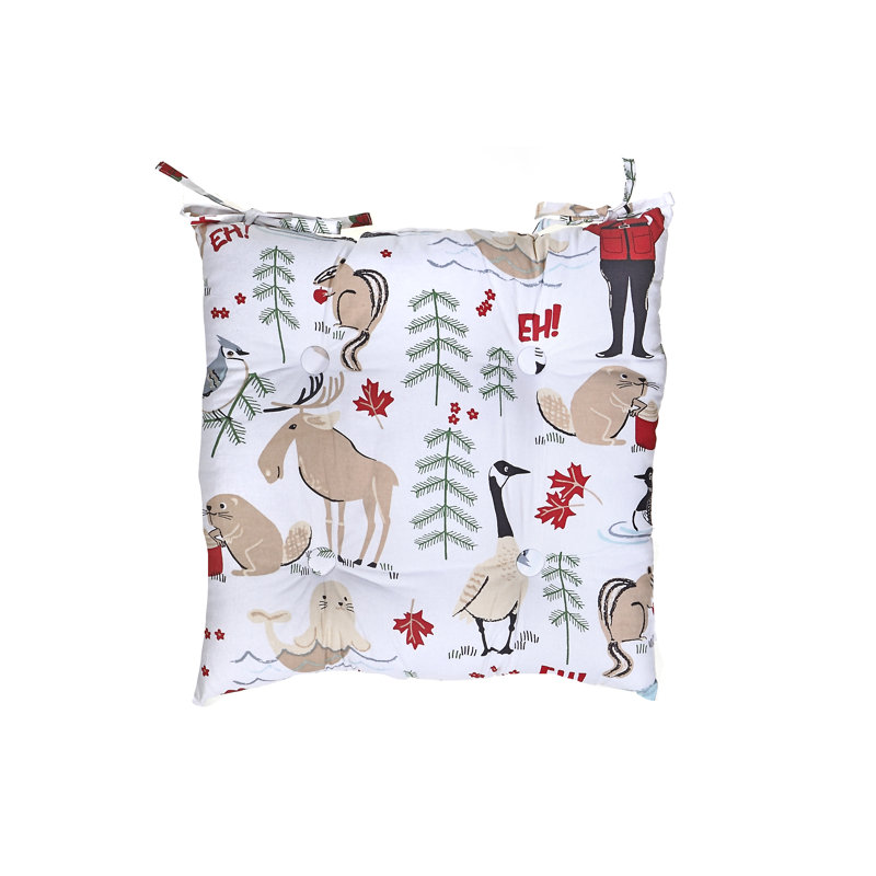 Coussin de chaise Fredine touffeté (18 po x 18 po) (Canadiana) - ensemble de 2