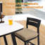 Tabourets de bar modernes en aluminium (lot de 2), pieds fuselés, repose-pieds, ergonomiques, noir lustré, coussin inclus, pour extérieur, terrasse et jardin.