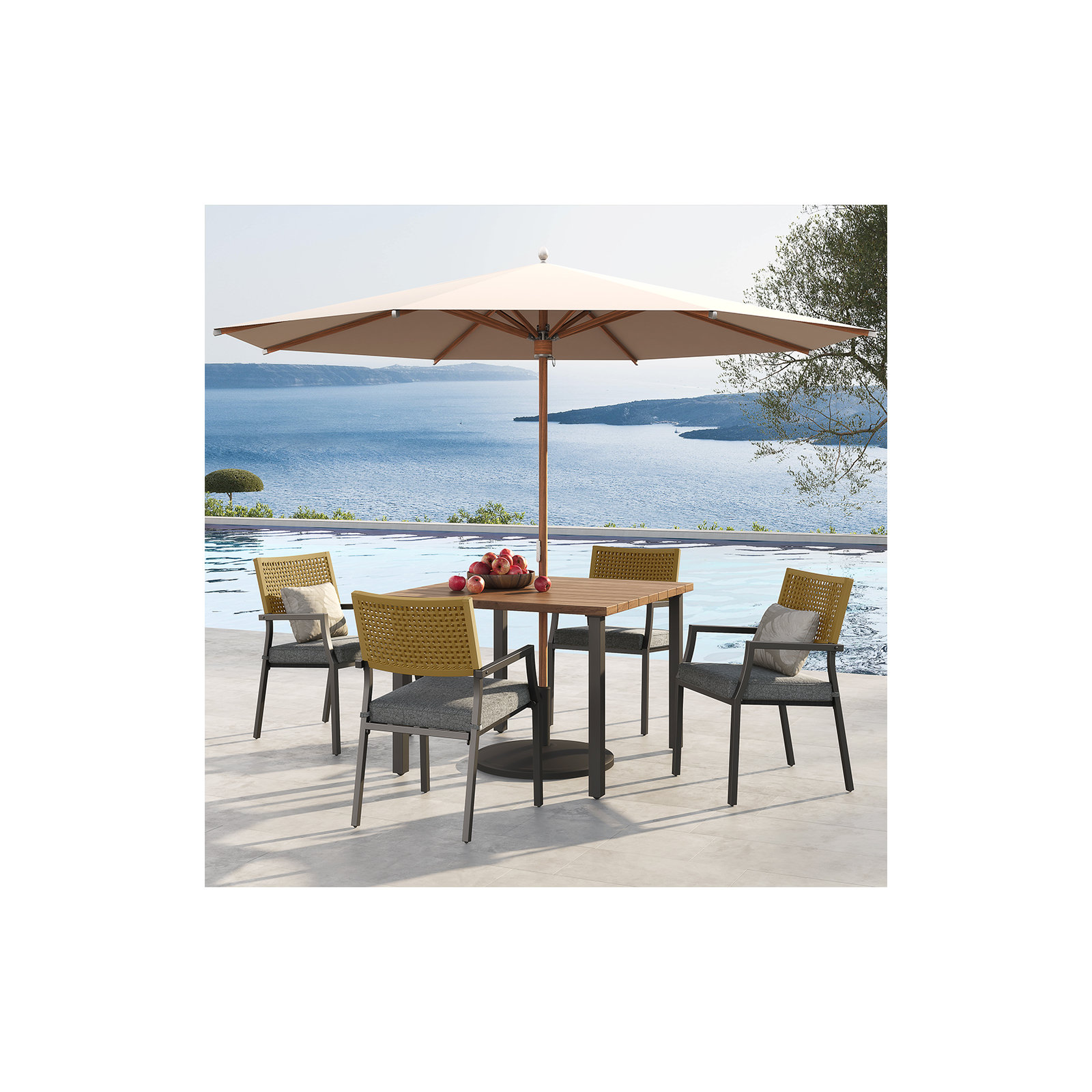 Aiden Square 4 - Person Outdoor Dining Set with Cushions
