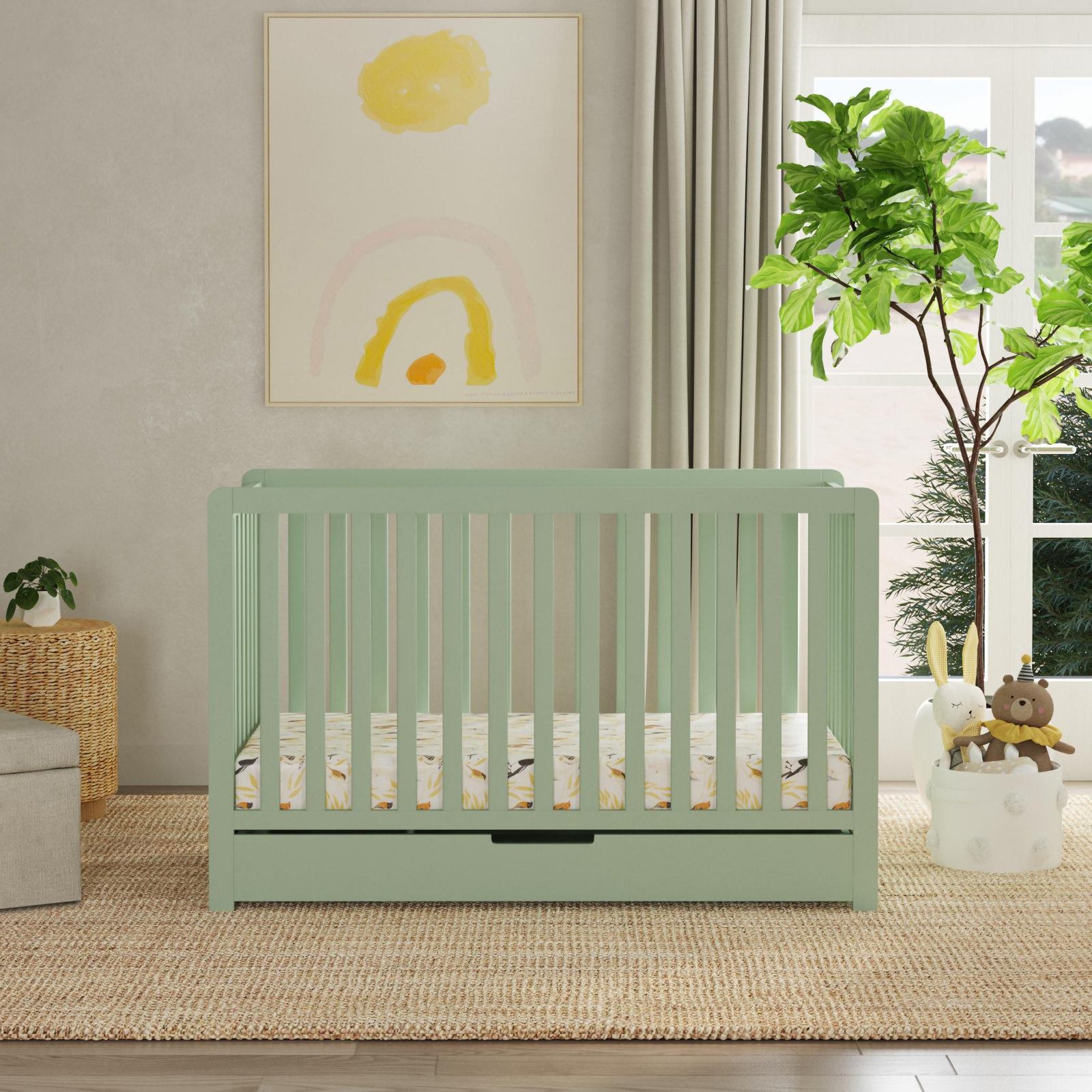 Colby 4-in-1 Convertible Crib, Light Sage