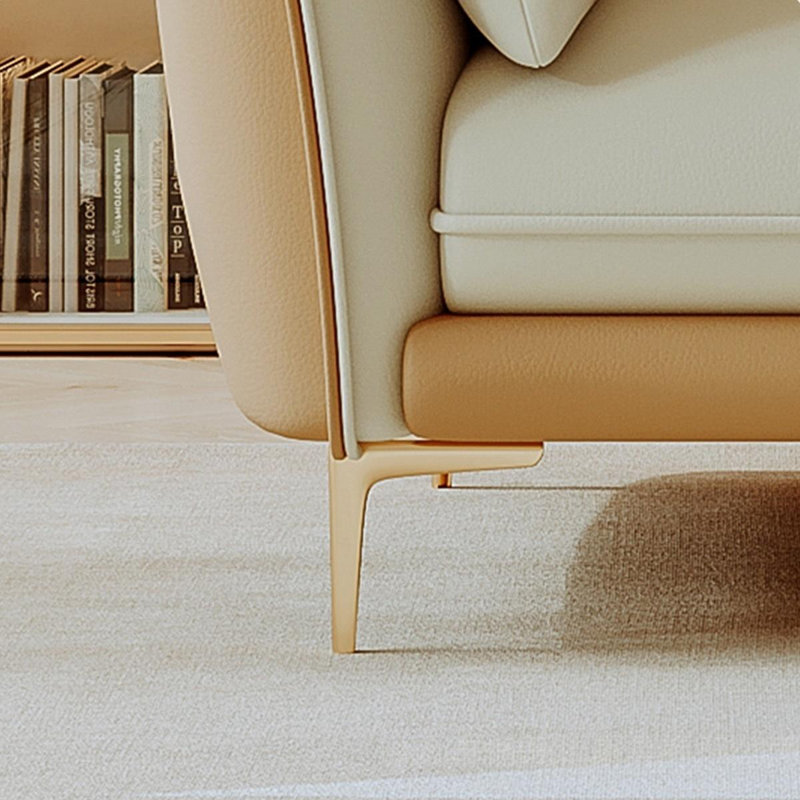 Coussin beige modulaire en similicuir