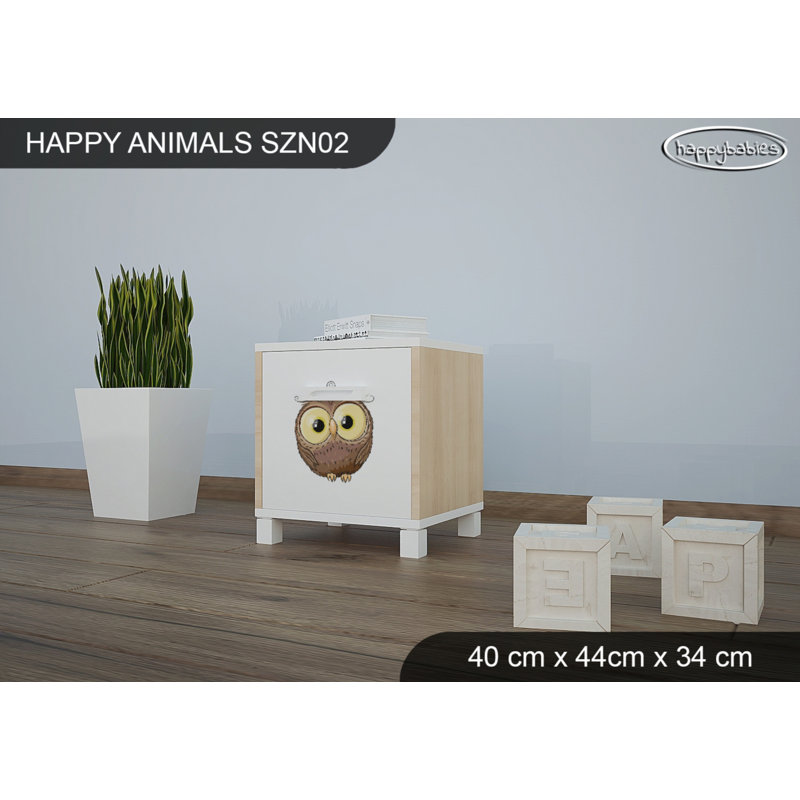 Nightstand, White/Oak