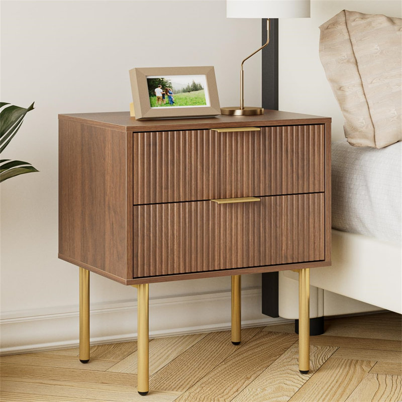 39cm W Metal Bedside Table
