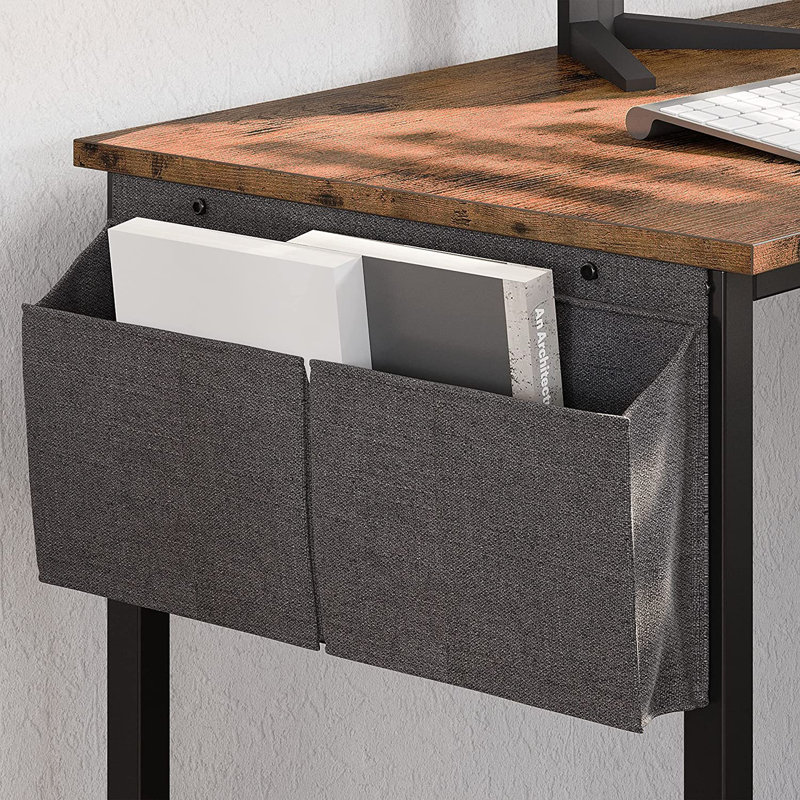 Bilodeau 66.1'' W L-Shape Computer Desk, Corner Home Office Table with Drawer File Cabinet, Brown