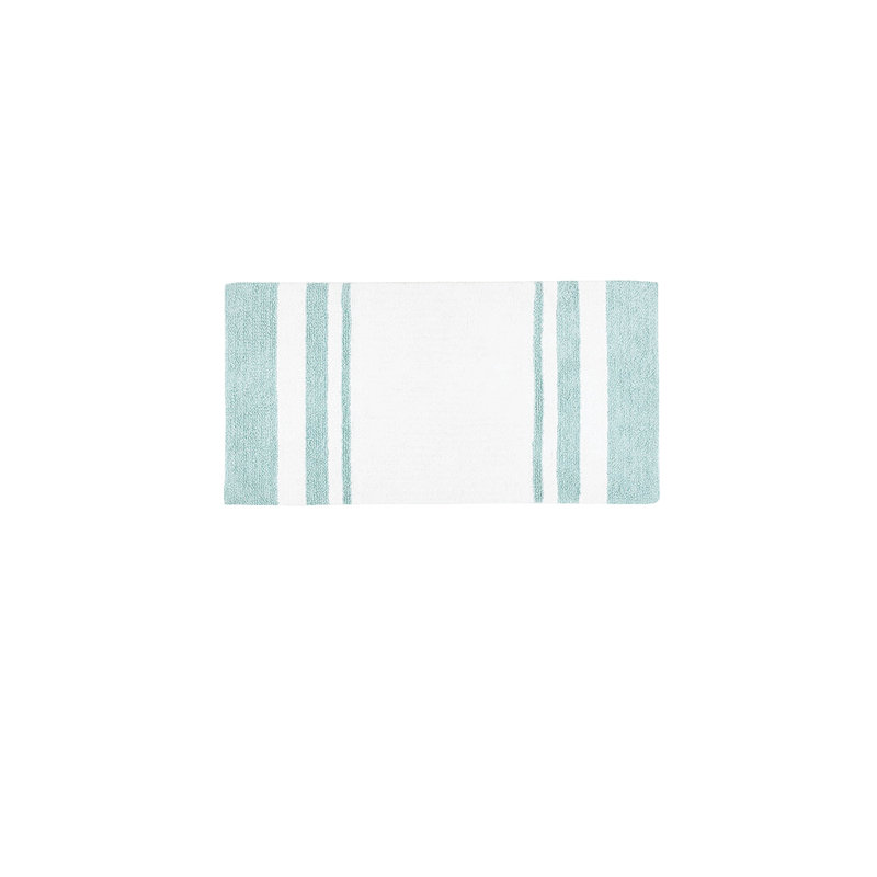 Reversible Bath Rug, Aqua, 45" L x 27" W