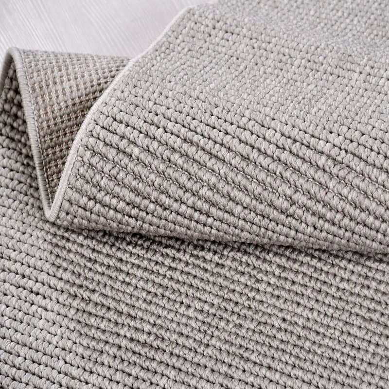 Tapis en polyester gris antidérapant Ekol résistant aux taches et facile à nettoyer, 2,6 pi x 8 pi