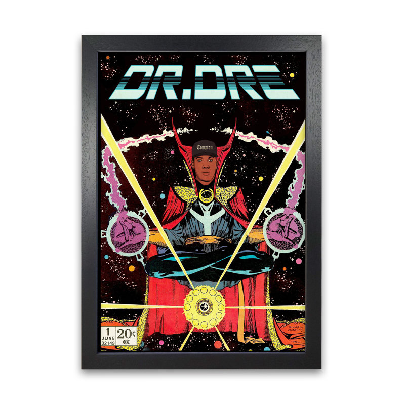 Dr. Dre by David Redon - Print, 29.7 cm H x 21 cm W x 5 cm D, Black Grain