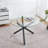 Round Dining Table with metal leg and tempered glass,Modern Space Saving Kitchen Table for Living Room-1345523671-1348651729