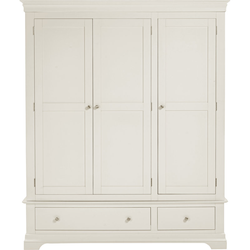 Adaleya 3 Door 2 Drawer Wardrobe, Ivory