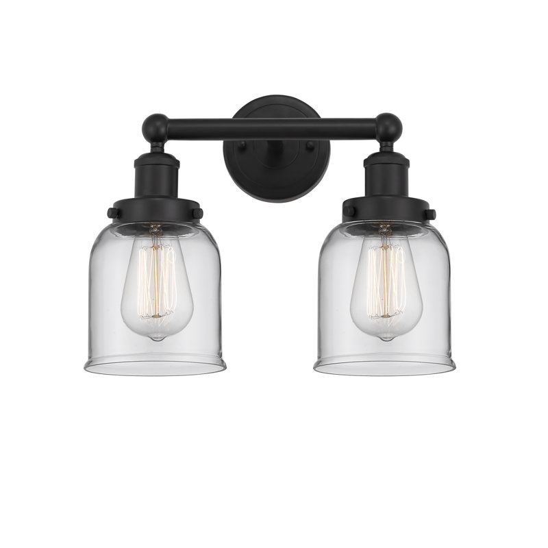 Éclairage pour meuble-lavabo à 2 lumières à intensité variable Corralitos, Noir mat, Fumée