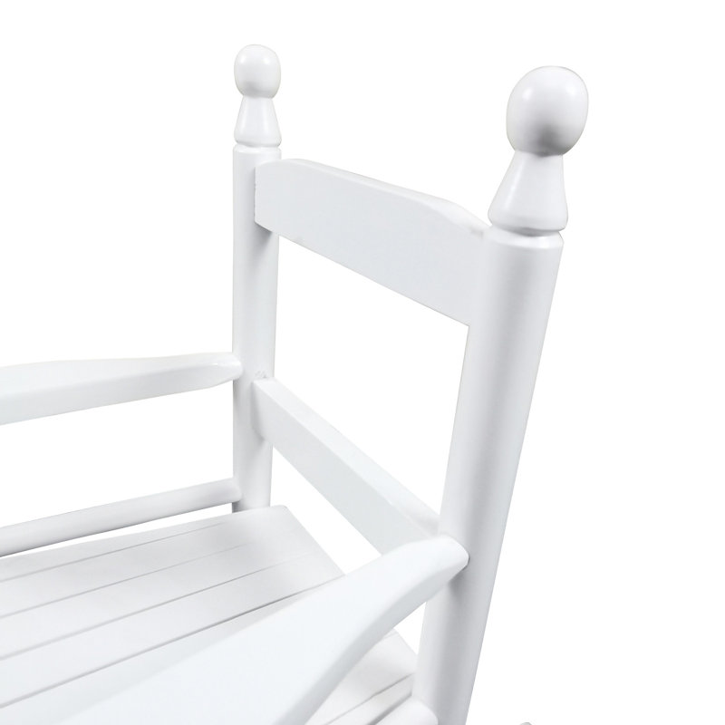 Chaise berçante en bois massif blanc, pour l'intérieur et l'extérieur, soutien du dossier, processus d'assemblage facile avec siège d'instructions, bois franc, pour, utilisation à l'extérieur, limite de poids de 110 lb, ensemble complet simple
