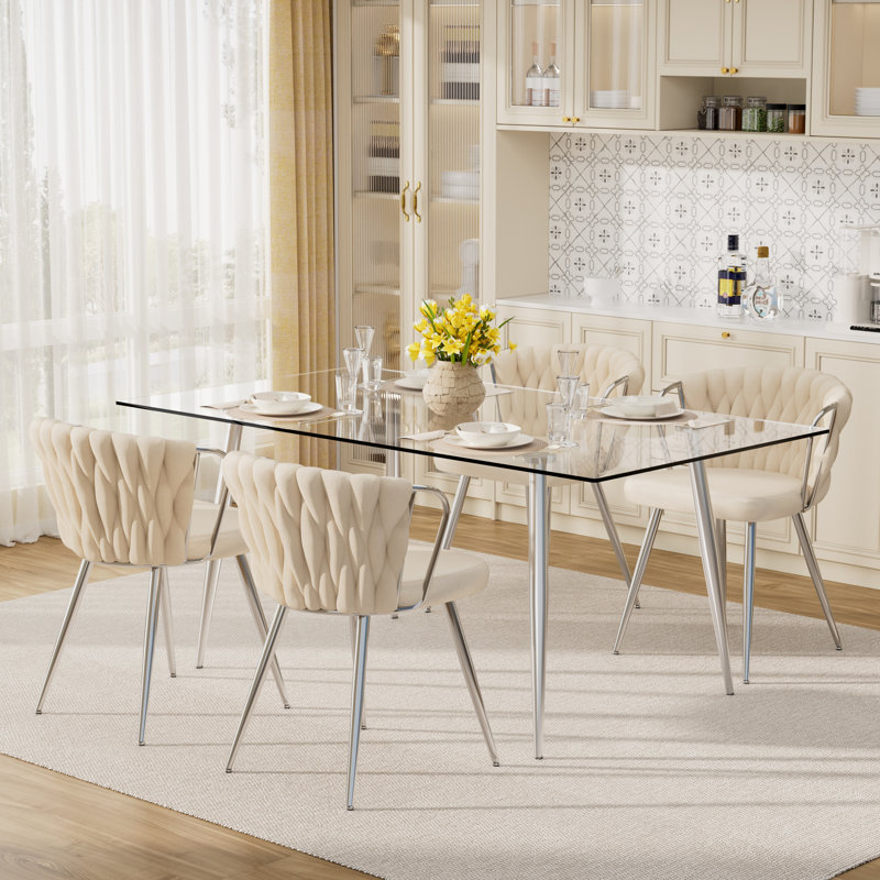 Ensemble de salle à manger 5 pièces, Beige, H 29,5 po x L 63 po x l 31,5 po