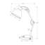 Lampe de bureau d'étude, bras réglable, port USB, métal chromé, 17 pouces