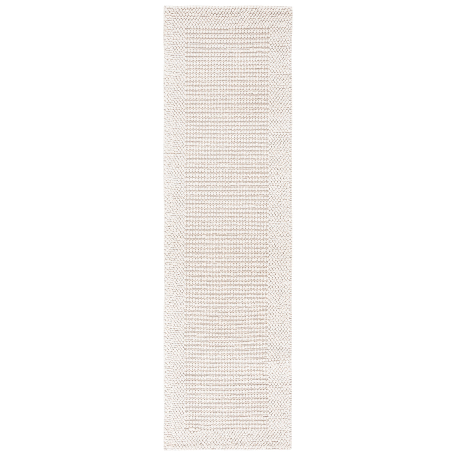 Burdick Handwoven Wool/Cotton Area Rug in Ivory/Beige, Runner 2'3" x 9'