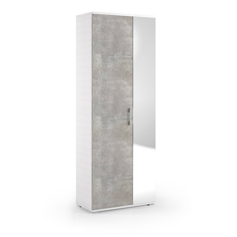 1 Door Manufactured Wood Wardrobe, Concrete