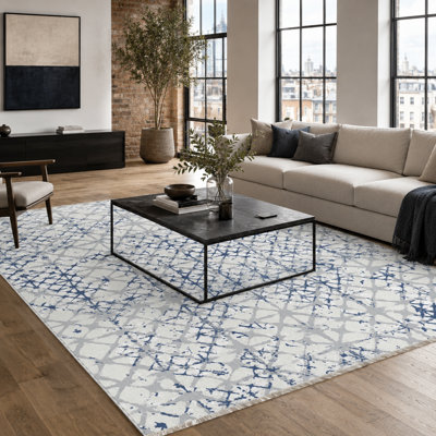 Geometric Cotton and Chenille Flatweave Area Rug