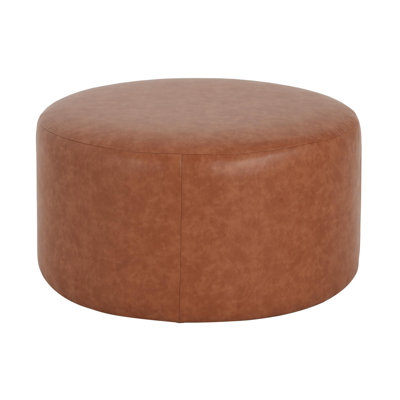 Upholstered round footstool