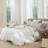 MooMee Gingham Sheet Set 100% Washed Cotton Linen Like Textured Breathable Lightweight-119224426-119224428