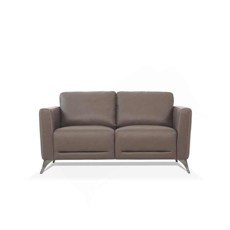 Causeuse en cuir taupe de Malaga (assemblée)