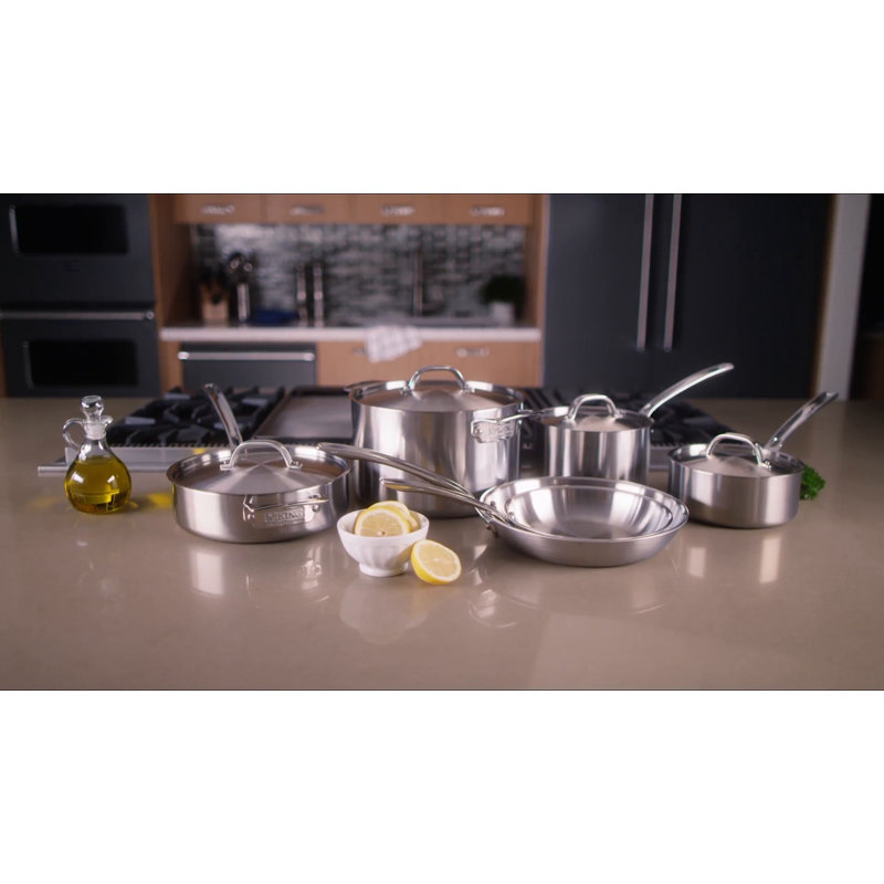 Viking Professional 6.4 Qt Stainless Steel Saute Pan with Lid
