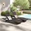 Outdoor Wicker Chaise Lounge Set-1330122345