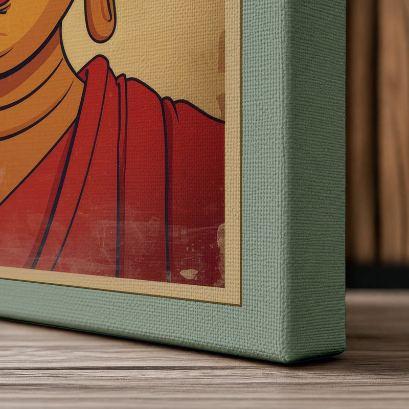 Serene Buddha Japandi - Wrapped Canvas, 18x12 - 45.7 x 30.5 cm, Sage Border