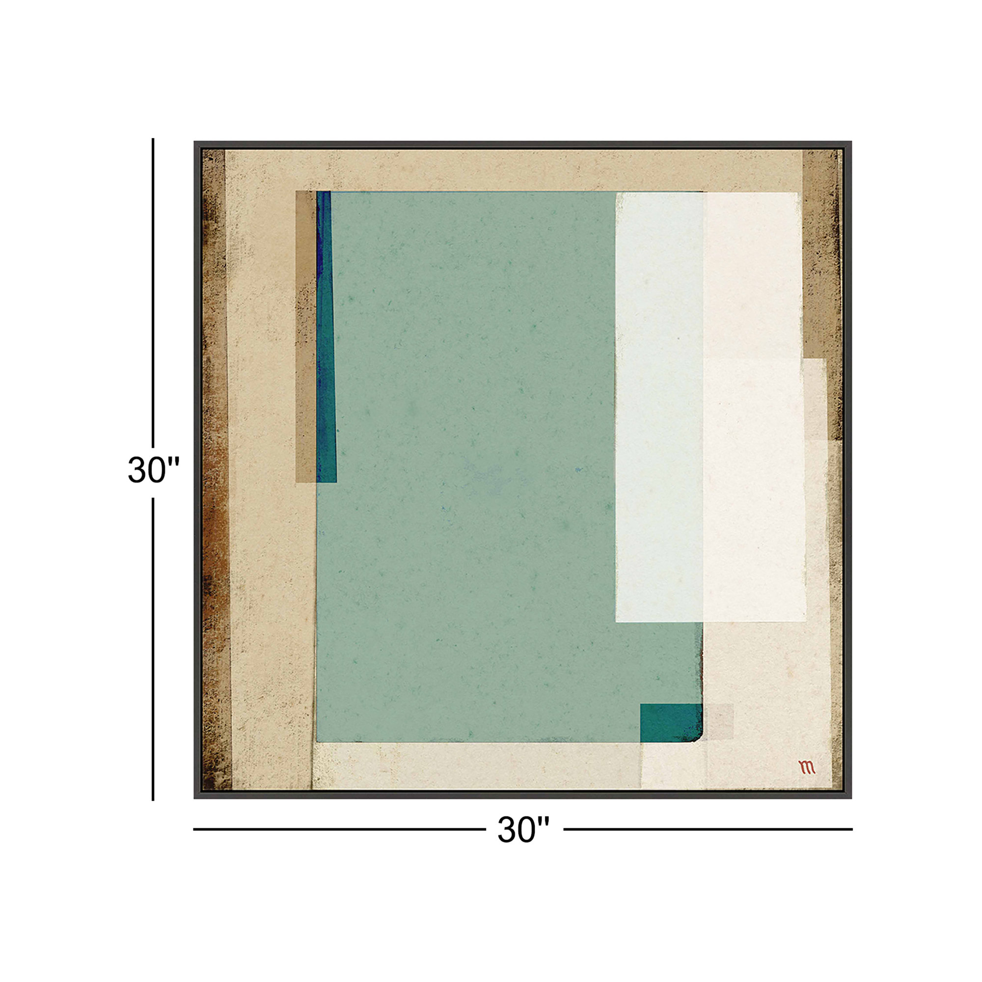 City Scape aqua, Set of 2 by Marco Marella for Studio M - Framed Wall Art, Framed Print Canvas without Mat, 30" H x 30" W