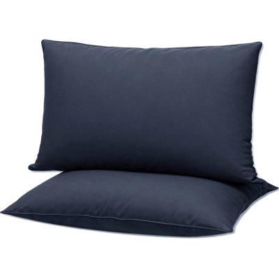 Ultra Thin Bed Pillows Standard Size Down Alternative Set Of 2