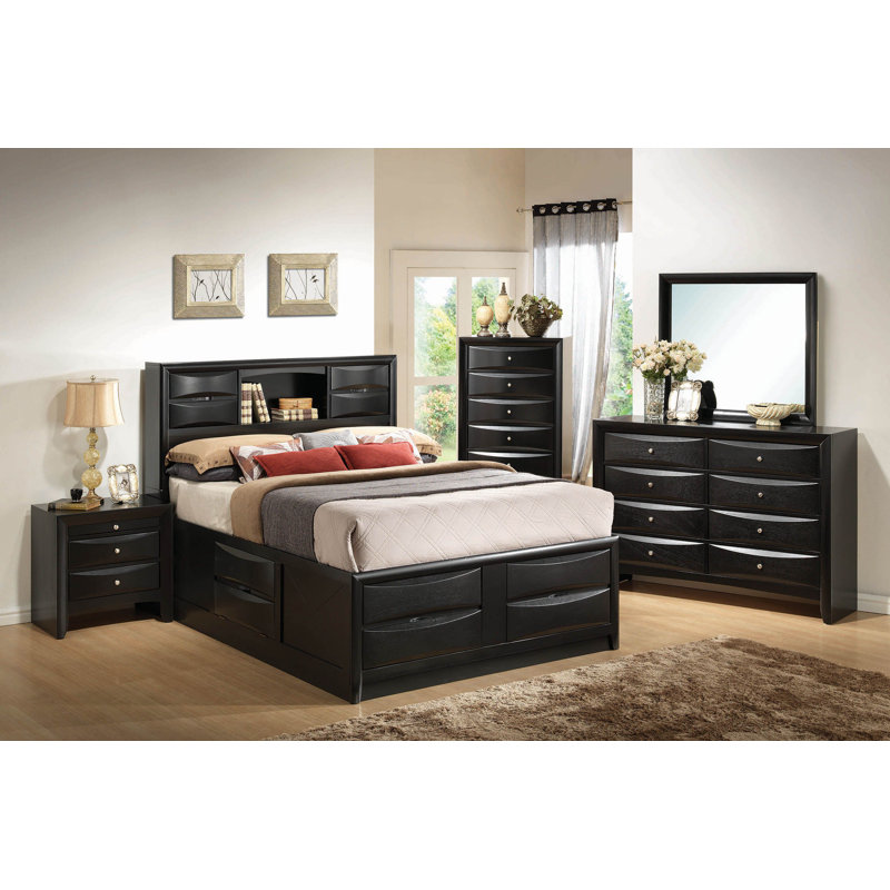 Ensemble de chambre à coucher avec rangement 4 pièces Rodnecia Anastasie, Grand