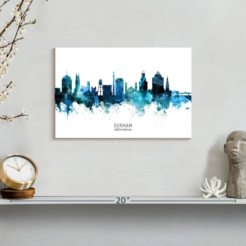 Durham North Carolina Skyline II, 8" H x 12" W