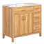 Meuble-lavabo en bois 36 po avec structure en bois massif, 2 portes à fermeture douce, 3 tiroirs à fermeture douce