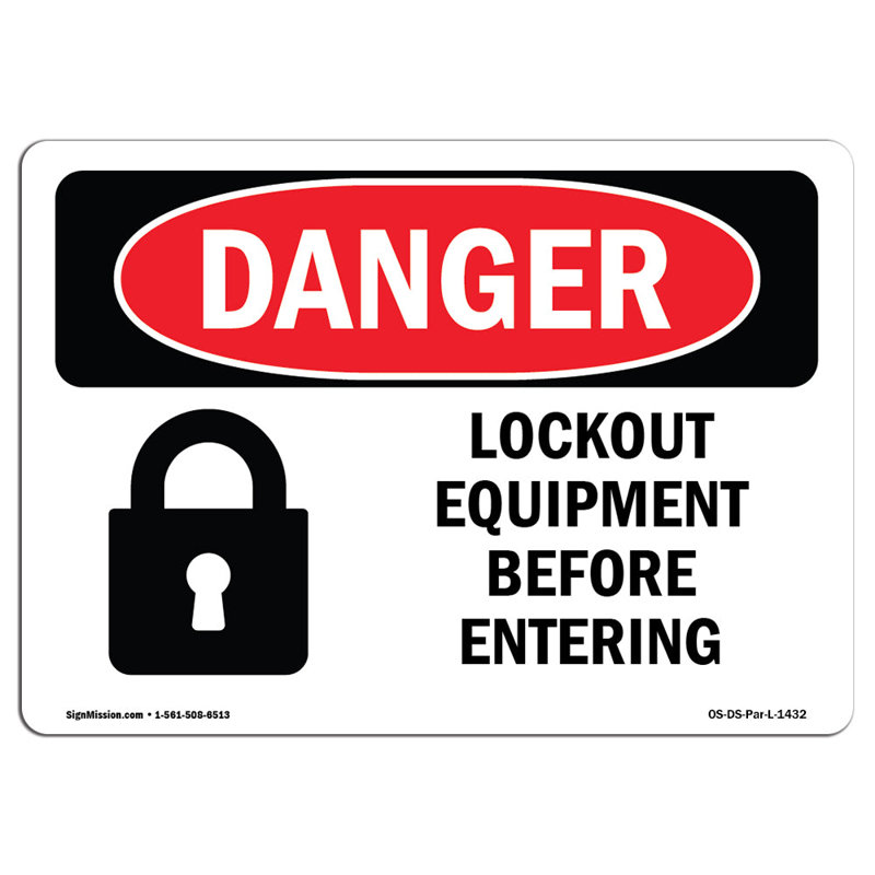 Danger Sign, 12" H x 18" W x 0.1" D