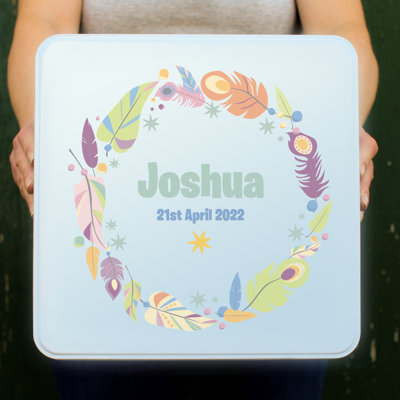 Jezdimir Personalised Keepsake Box, Feather Tin