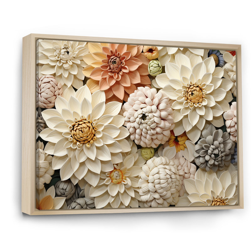 Sunlit Blooms Zinnias Flowers II sur impression sur toile, Cadre naturel flottant, H 30 po x l 40 po