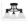 Paramount 3 Light Semi-Flush Shown In Matte Black Finish With 7" White Muslin Glass