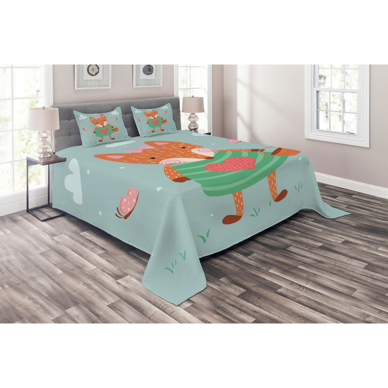 Polyester Coverlet, King Bedspread + 2 Shams