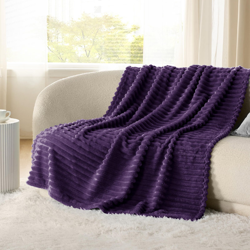 Essential Bedsure 299gsm Super Soft Cozy Flannel Fleece Blanket For Bed&Couch GentleSoft™️, Throw XL, Purple