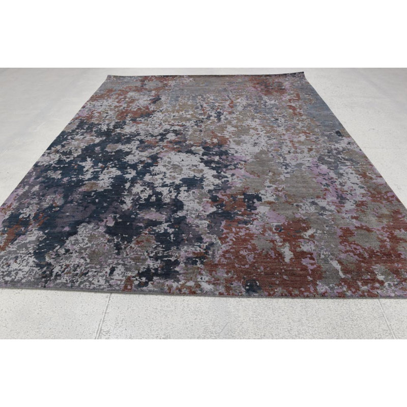 Contemporary One-of-a-Kind Rectangle 7'9" X 9'9" Hand Knotted Area Rug